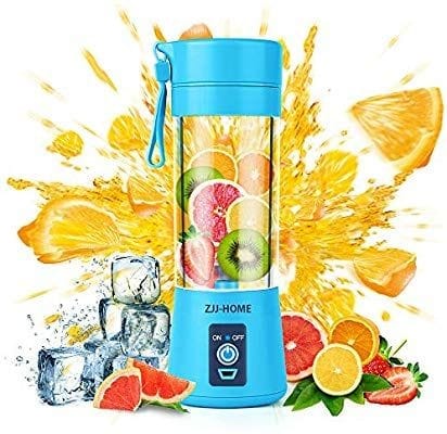 خلاط وعصارة بتصميم محمول قابل للشحن مزود بعدد 6 شفرات 380 ml 1000 W HM-03 وردي